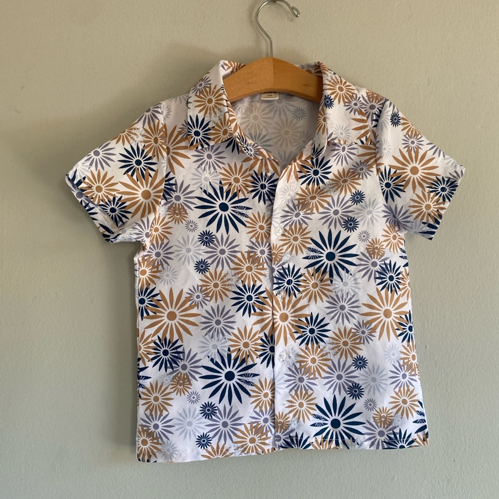 Boys flower Dress shirt size 4
